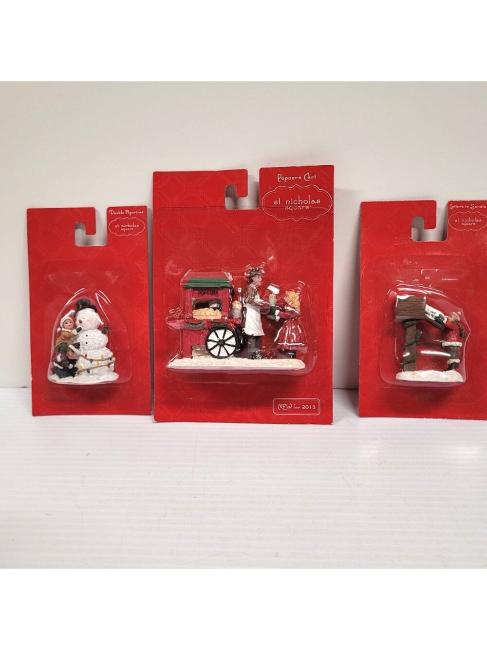 St Nicholas Square Lot 3 Christmas Village Figurine Accessory Popcorn Letters